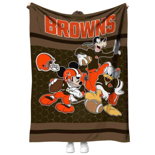 cleveland browns three musketeers brown blanket best selling