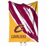 cleveland cavaliers brushstrokes wine white blanket best selling