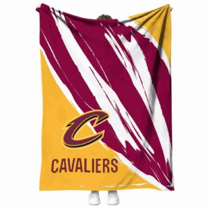 cleveland cavaliers brushstrokes wine white blanket best selling