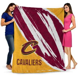 cleveland cavaliers brushstrokes wine white blanket fashion forward