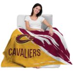 cleveland cavaliers brushstrokes wine white blanket latest model