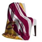 cleveland cavaliers brushstrokes wine white blanket top rated