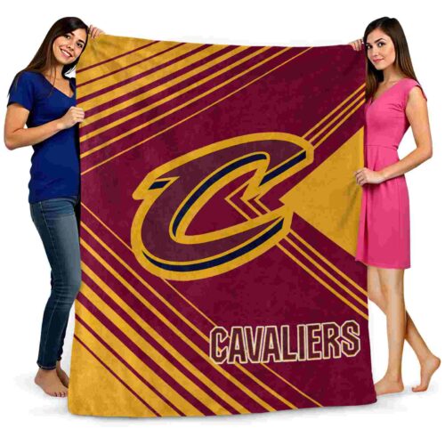 cleveland cavaliers diagonal stripes wine blanket fashion forward