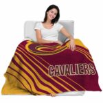 cleveland cavaliers diagonal stripes wine blanket latest model
