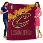 cleveland cavaliers grunge texture wine blanket best selling