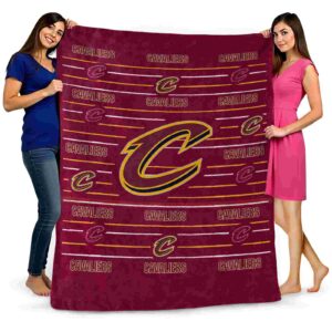 cleveland cavaliers striped pattern wine blanket fashion forward