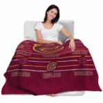 cleveland cavaliers striped pattern wine blanket best selling
