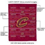 cleveland cavaliers striped pattern wine blanket best selling