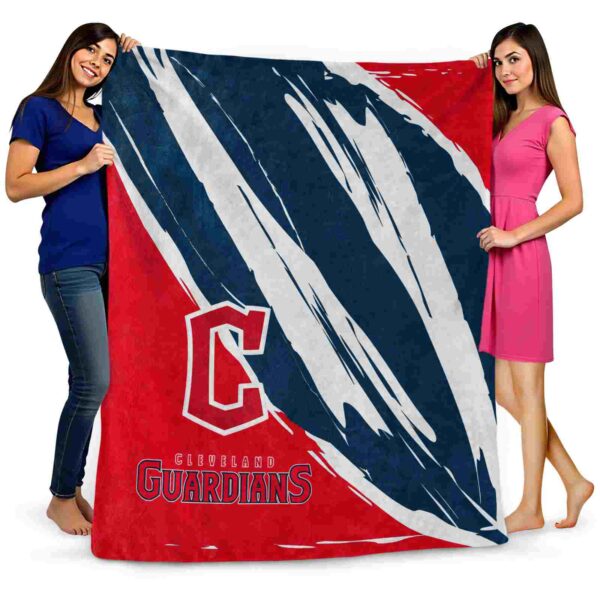 cleveland guardians brushstrokes navy blue white blanket fashion forward