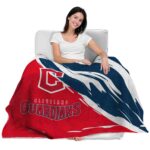 cleveland guardians brushstrokes navy blue white blanket latest model