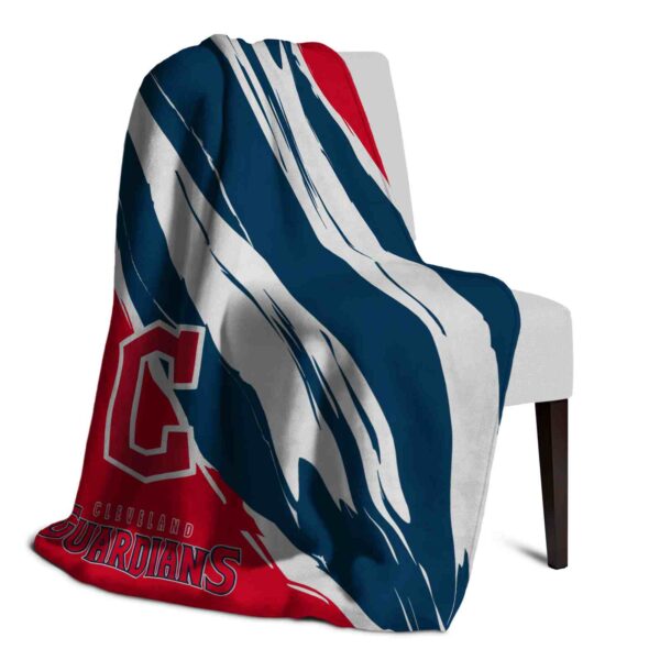 cleveland guardians brushstrokes navy blue white blanket top rated
