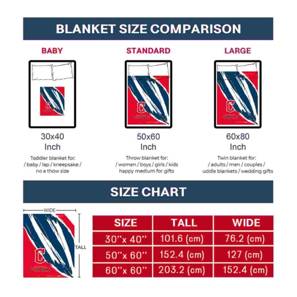 cleveland guardians brushstrokes navy blue white blanket trendy