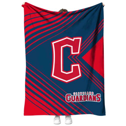 cleveland guardians diagonal stripes navy blue blanket best selling
