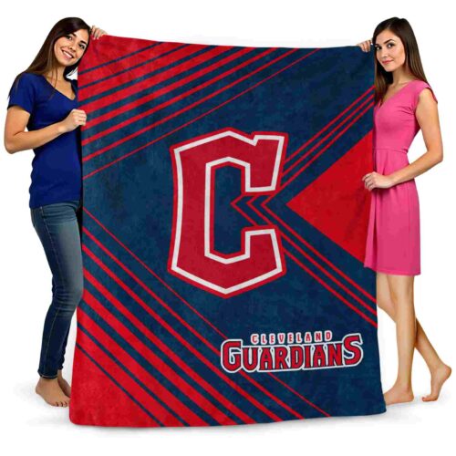 cleveland guardians diagonal stripes navy blue blanket fashion forward