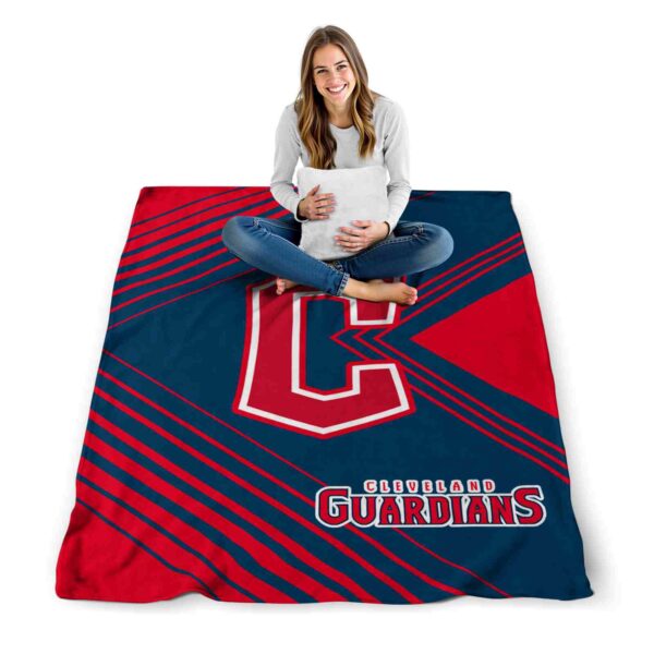cleveland guardians diagonal stripes navy blue blanket high quality