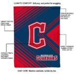 cleveland guardians diagonal stripes navy blue blanket new arrival