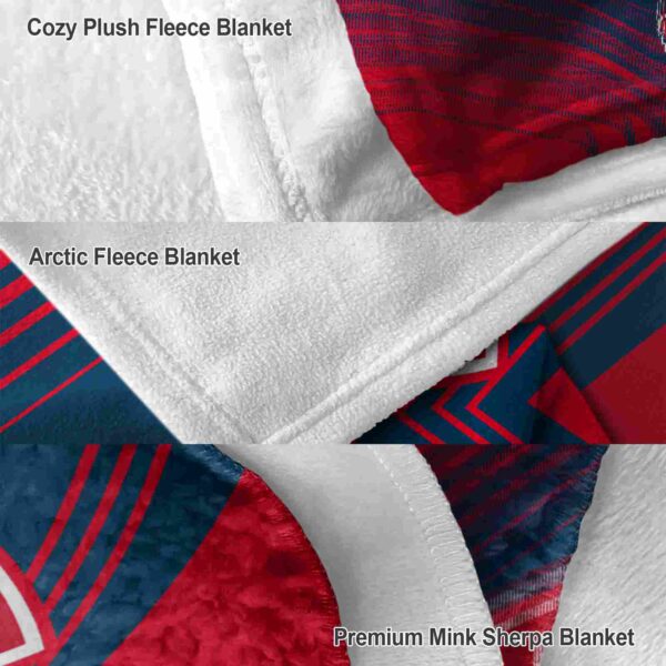 cleveland guardians diagonal stripes navy blue blanket premium grade