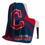cleveland guardians diagonal stripes navy blue blanket top rated