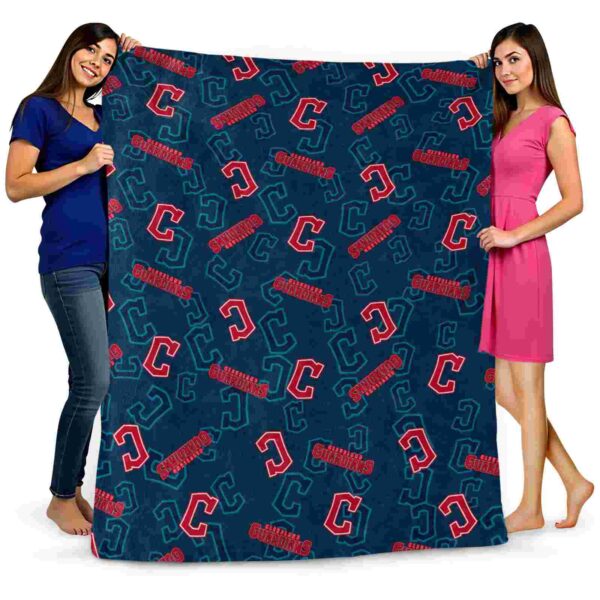 cleveland guardians diehard fans navy blue blanket fashion forward