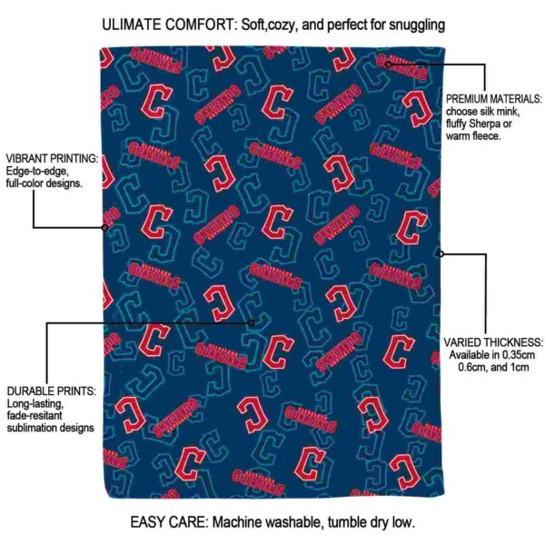 cleveland guardians diehard fans navy blue blanket new arrival