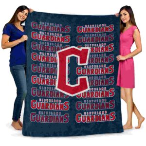 cleveland guardians fan pride navy blue blanket fashion forward