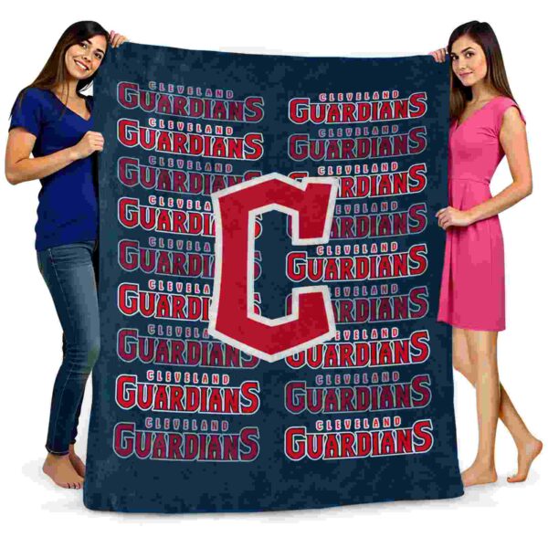 cleveland guardians fan pride navy blue blanket fashion forward