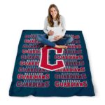 cleveland guardians fan pride navy blue blanket high quality