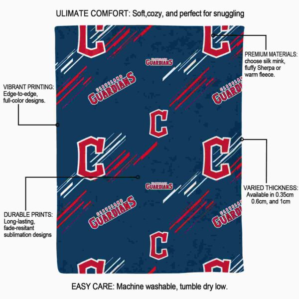 cleveland guardians fan spirit navy blue blanket new arrival