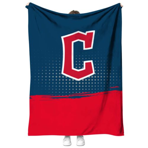 cleveland guardians gradient dots navy blue blanket best selling