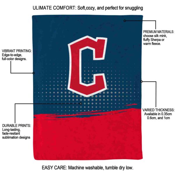cleveland guardians gradient dots navy blue blanket new arrival