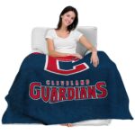 cleveland guardians grunge texture navy blue blanket latest model
