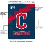 cleveland guardians grunge texture navy blue blanket new arrival