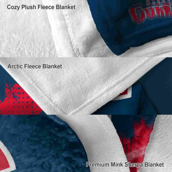 cleveland guardians grunge texture navy blue blanket premium grade
