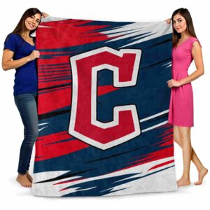 cleveland guardians paint streaks navy blue white blanket fashion forward