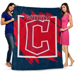 cleveland guardians splatter effect navy blue blanket fashion forward