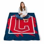cleveland guardians splatter effect navy blue blanket high quality