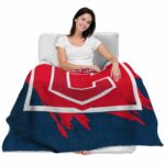 cleveland guardians splatter effect navy blue blanket latest model