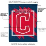 cleveland guardians splatter effect navy blue blanket new arrival
