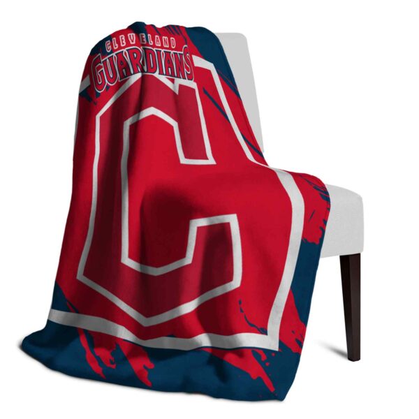 cleveland guardians splatter effect navy blue blanket top rated