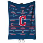 cleveland guardians striped pattern navy blue blanket best selling