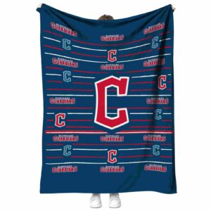 cleveland guardians striped pattern navy blue blanket best selling