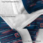 cleveland guardians striped pattern navy blue blanket premium grade