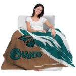 coastal carolina chanticleers brushstrokes green white blanket best selling