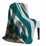 coastal carolina chanticleers brushstrokes green white blanket best selling