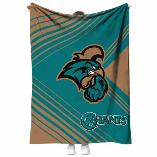 coastal carolina chanticleers diagonal stripes green blanket best selling