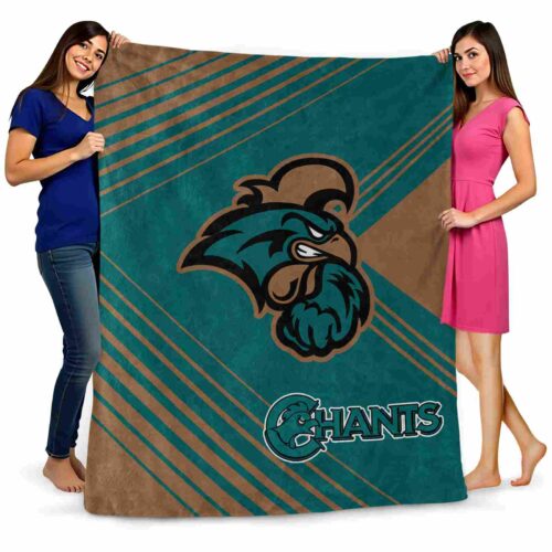 coastal carolina chanticleers diagonal stripes green blanket fashion forward