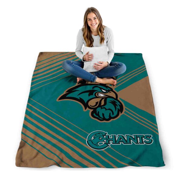 coastal carolina chanticleers diagonal stripes green blanket high quality