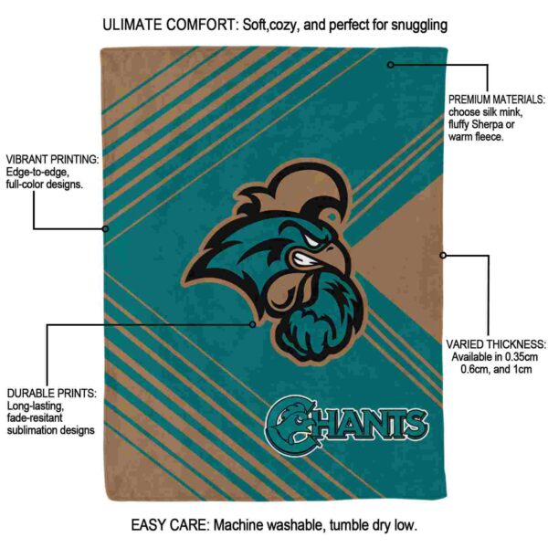 coastal carolina chanticleers diagonal stripes green blanket new arrival