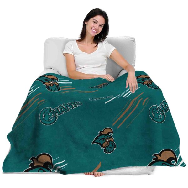 coastal carolina chanticleers fan spirit green blanket latest model