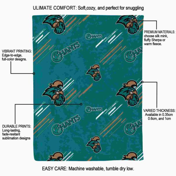 coastal carolina chanticleers fan spirit green blanket new arrival